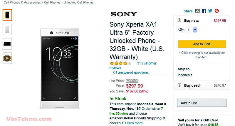 Sony Xperia XA1 Ultra dan Huawei Honor 6X